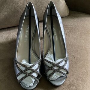Caparros Metallic Crisscross Heels